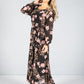 Floral Pattern Maxi Dress