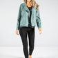 Faux Suede Biker Style Jacket