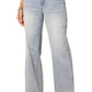 "Ab"solution High Rise Wide Leg Jeans with Subtle Fading Detail