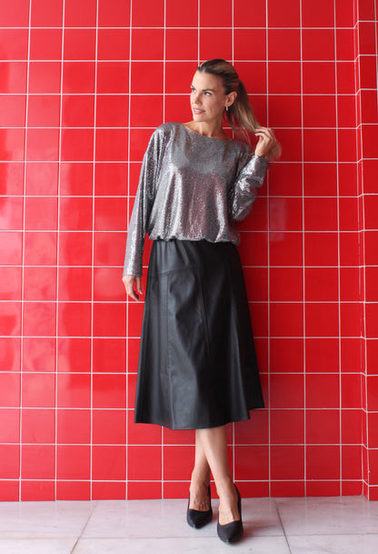 Leather Midi Skirt