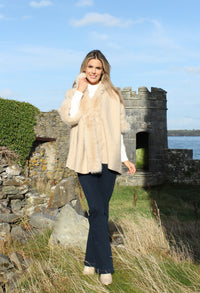 Faux Fur Shawl Overcoat