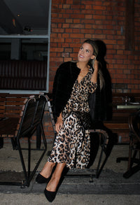 Leo Print Wrap Dress