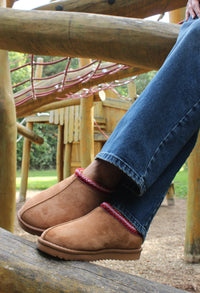 Crimson Embroidered Slip-On Boot