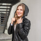 Hooded Leather Biker Jacket