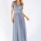 Maya Embellished Maxi Dress With Sash Belt