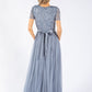 Maya Embellished Maxi Dress With Sash Belt