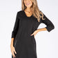 V Neckline Knit Dress