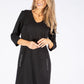 V Neckline Knit Dress