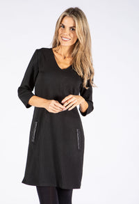 V Neckline Knit Dress