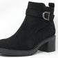 Faux Suede Buckled Ankle Boot