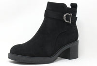 Faux Suede Buckled Ankle Boot