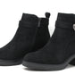 Faux Suede Buckled Ankle Boot