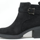 Faux Suede Buckled Ankle Boot