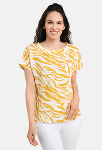 Animal Print Linen Top