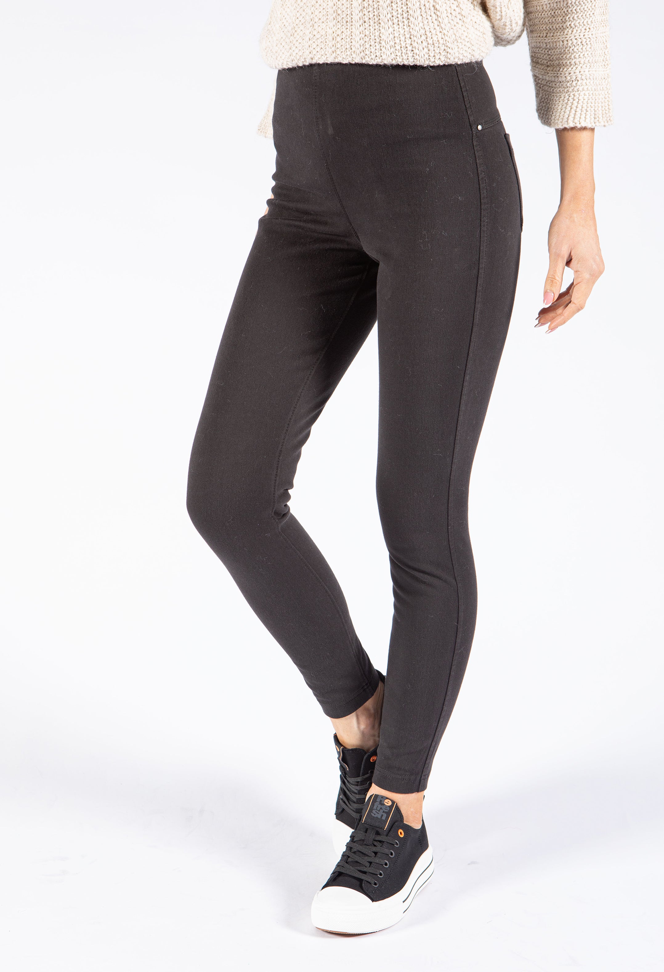 High waist outlet denim leggings