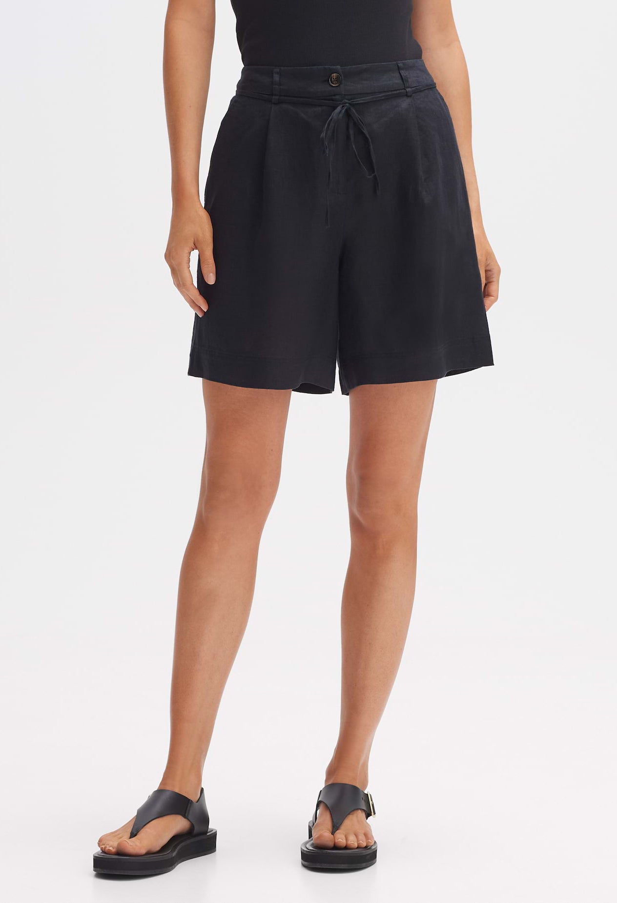 Marilla Wide Linen Shorts