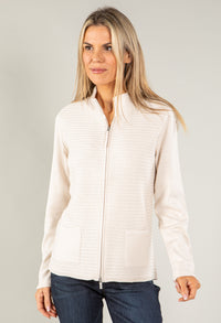 Zip Knit Ribbed Cardigan