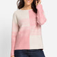 Cotton Blend Ribbed Knit Sweater