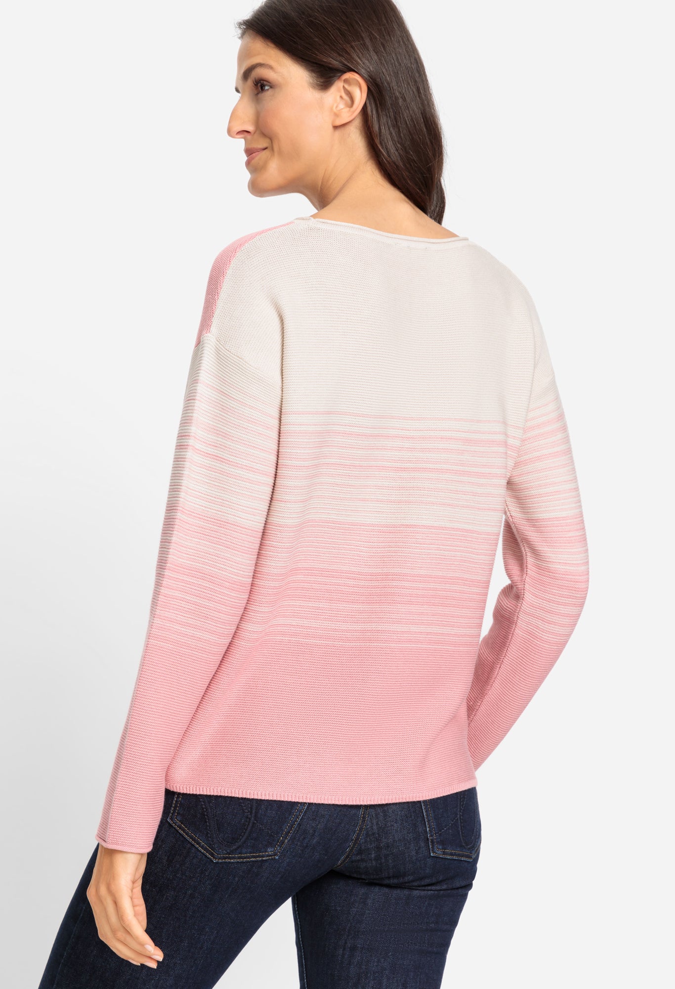 Cotton Blend Ribbed Knit Sweater