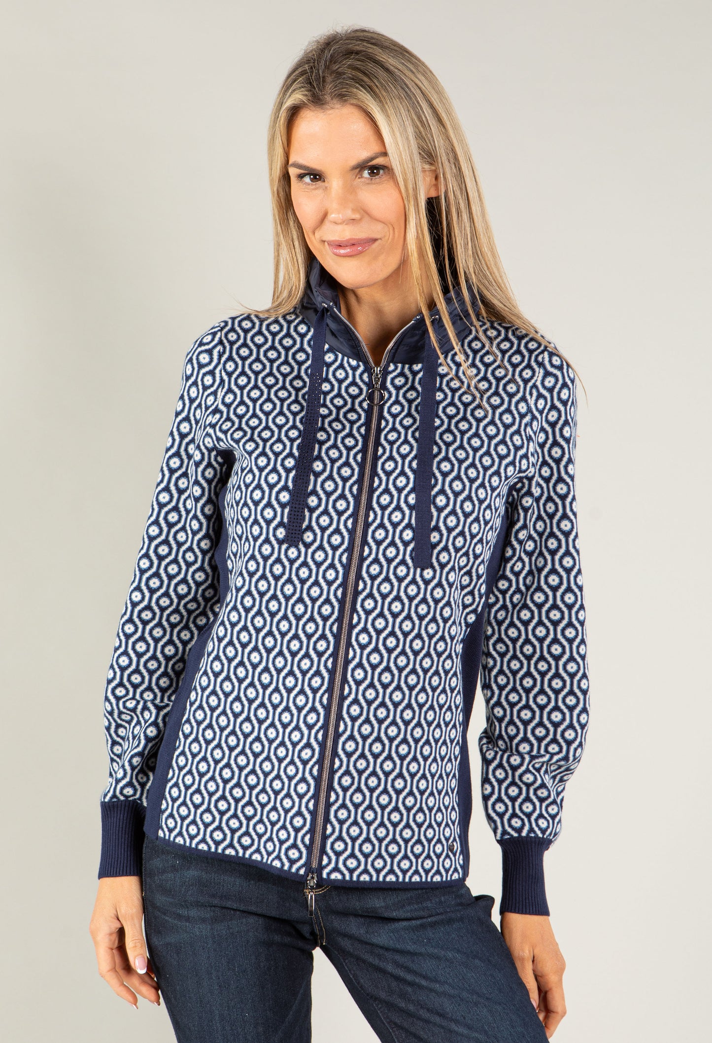 Patterned Zip Up Jacket