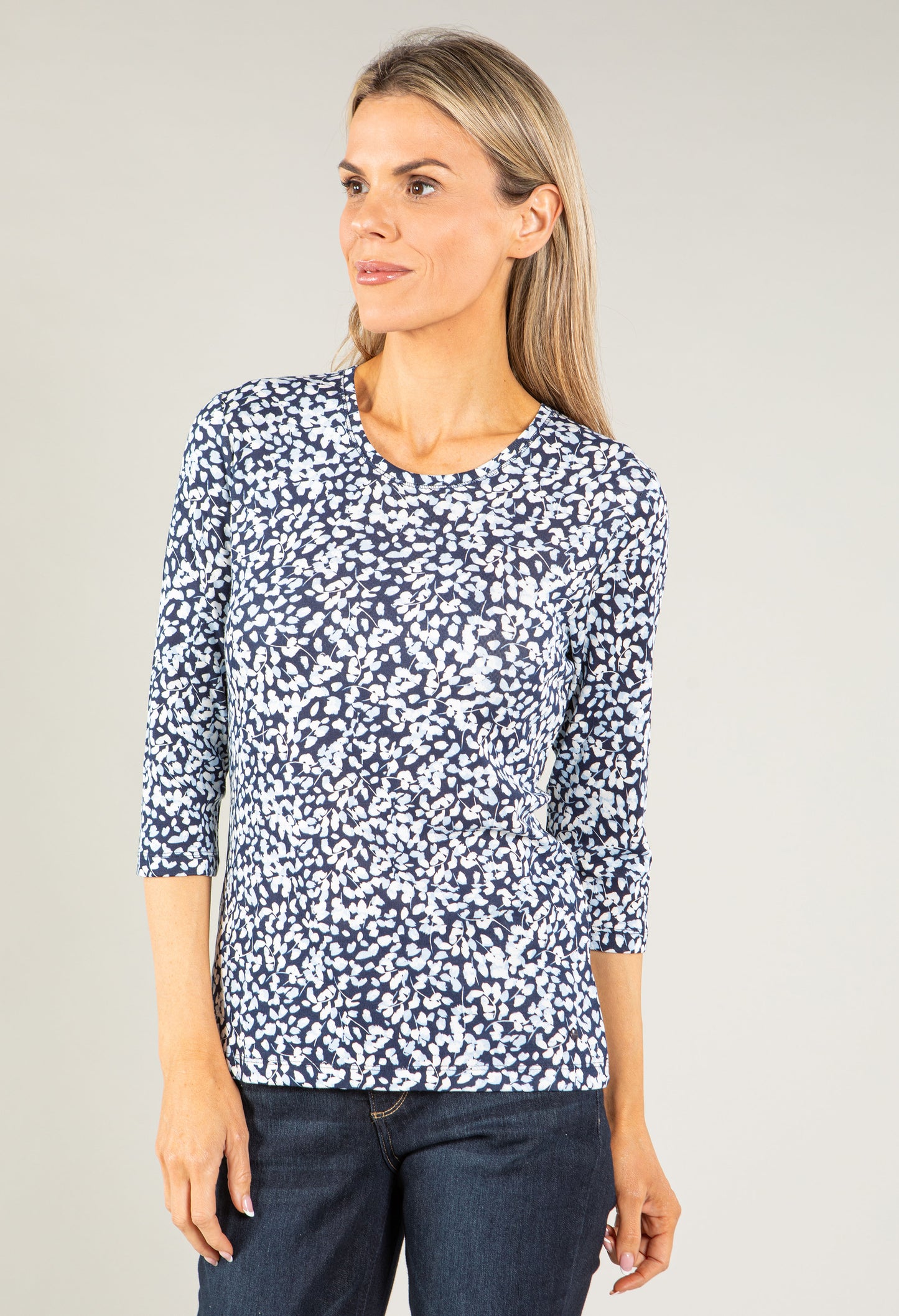 Floral 3/4 Length Sleeve Top