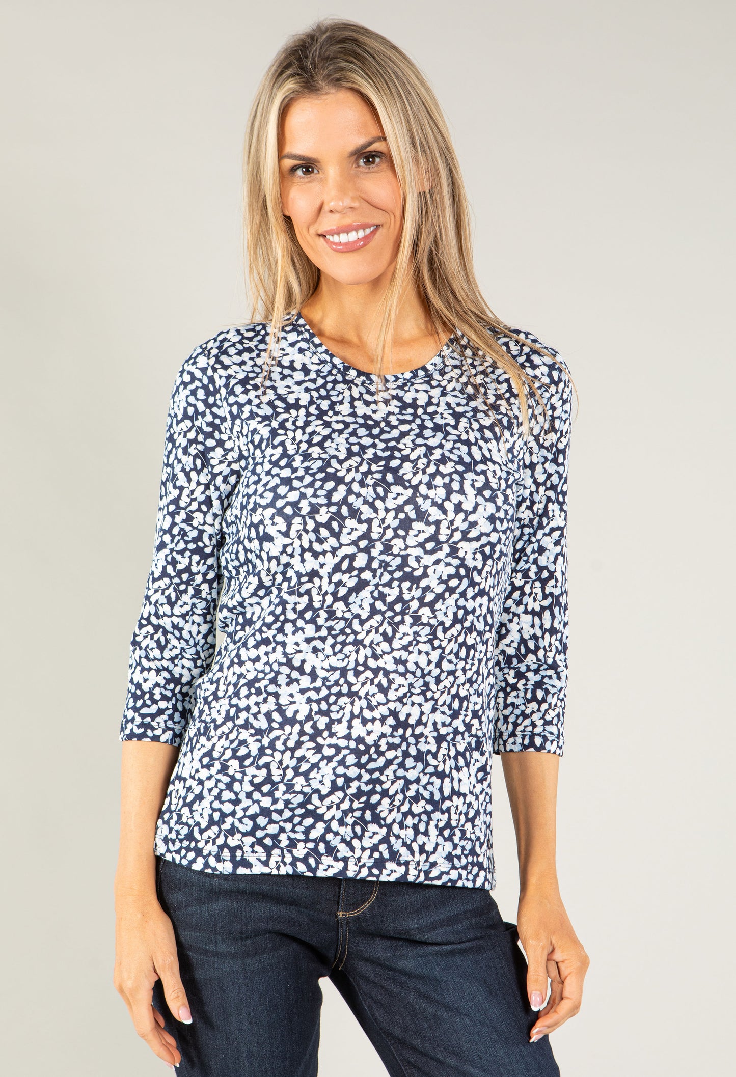 Floral 3/4 Length Sleeve Top