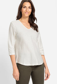 Textured V Neck Top