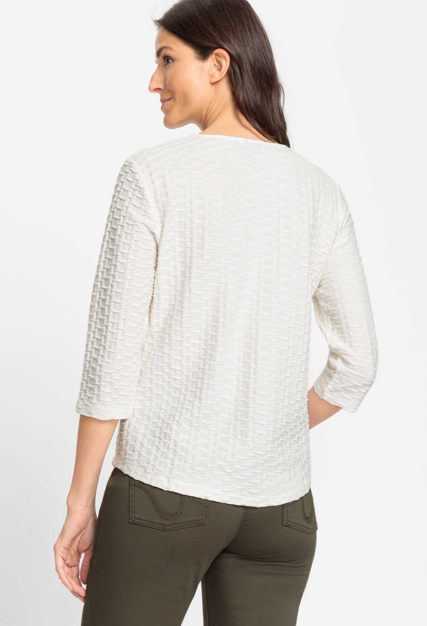 Textured V Neck Top