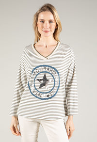 Striped Graphic Pullover