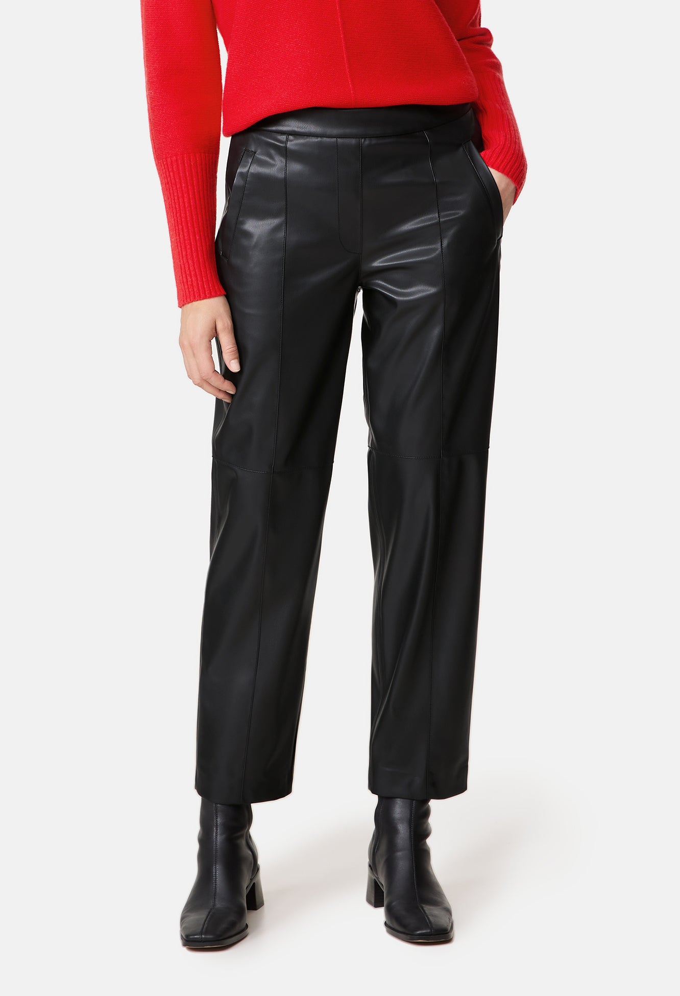 7/8-Length Faux Leather Trousers