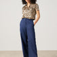 Pinstripe Wide Leg Trousers