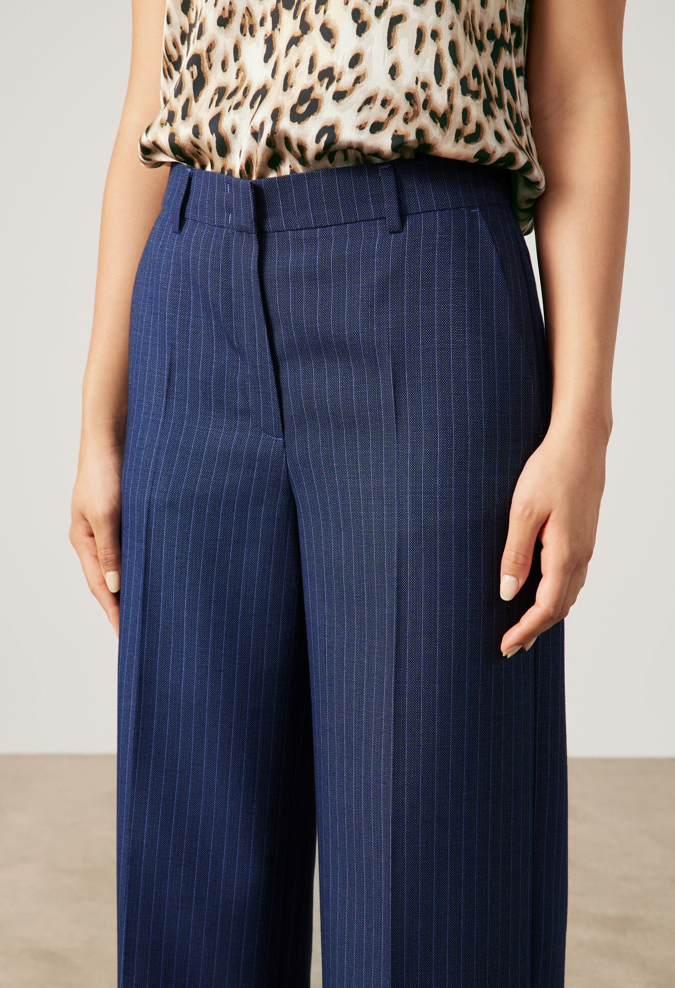 Pinstripe Wide Leg Trousers