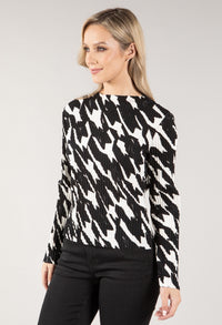 Pleated Long Sleeve Top