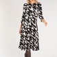 Houndstooth Print Midi Dress