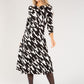 Houndstooth Print Midi Dress