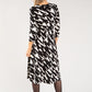 Houndstooth Print Midi Dress