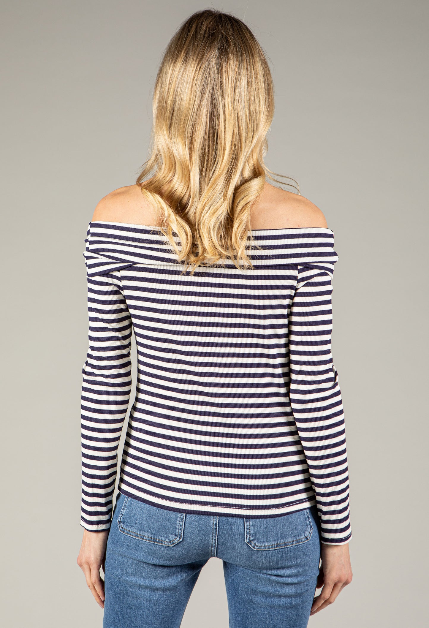 Striped Bardot Top