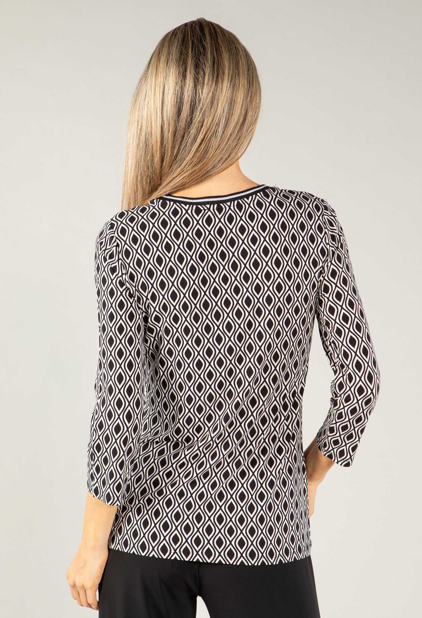 Monochrome Geo Print Top