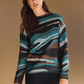 Abstract Stipe Print Knit Jumper