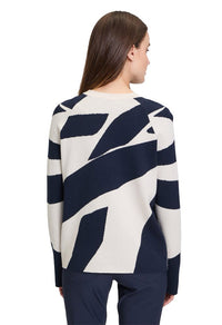 High Neck Abstract Print Jumper