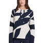 High Neck Abstract Print Jumper