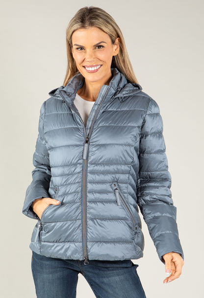 Quilted jacket with detachable hood