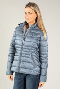 Quilted jacket with detachable hood