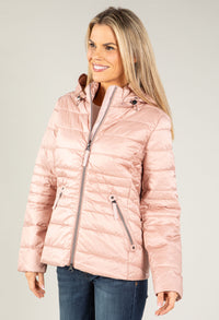 Quilted jacket with detachable hood