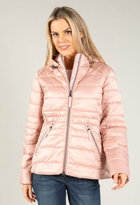 Quilted jacket with detachable hood