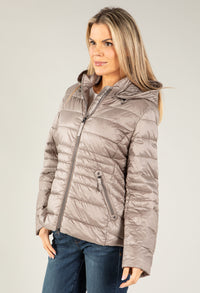 Quilted jacket with detachable hood