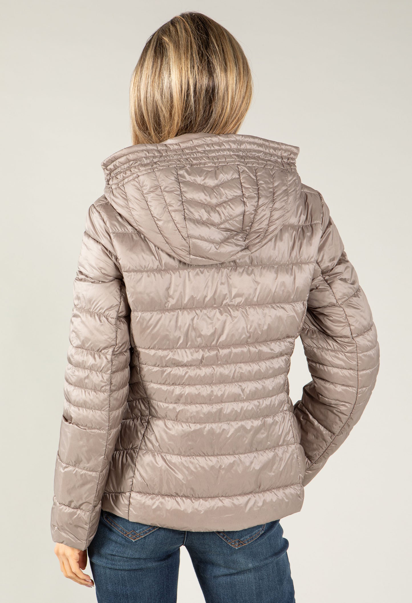 Quilted jacket with detachable hood