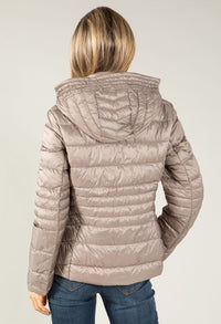 Quilted jacket with detachable hood