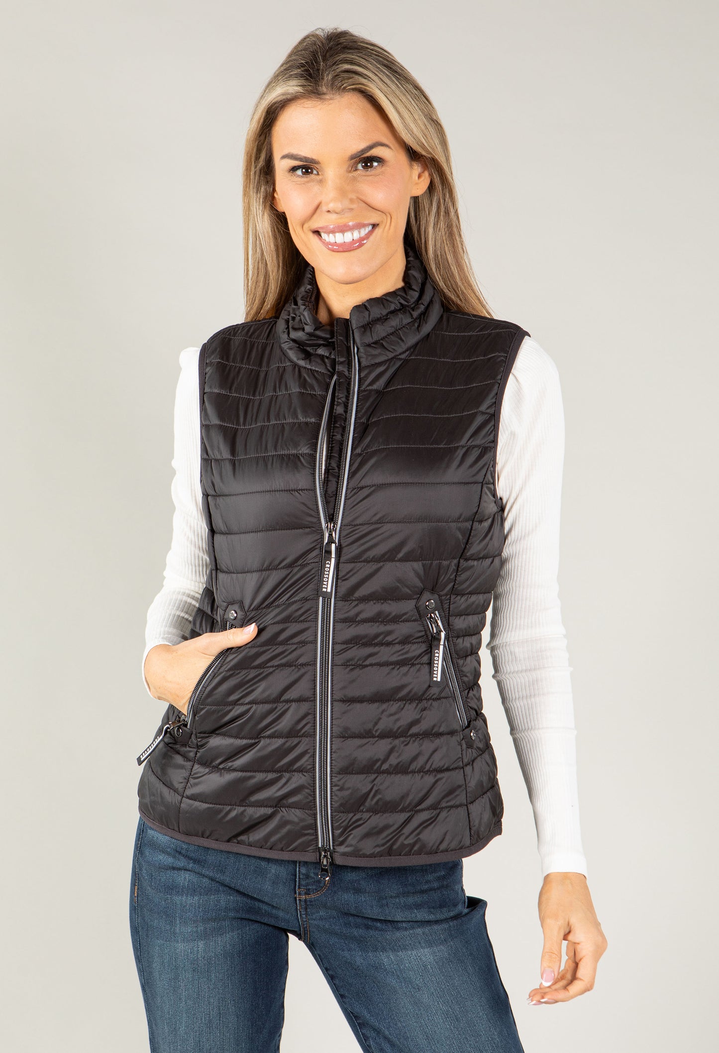 Quilted Gilet with Stand Up Collar