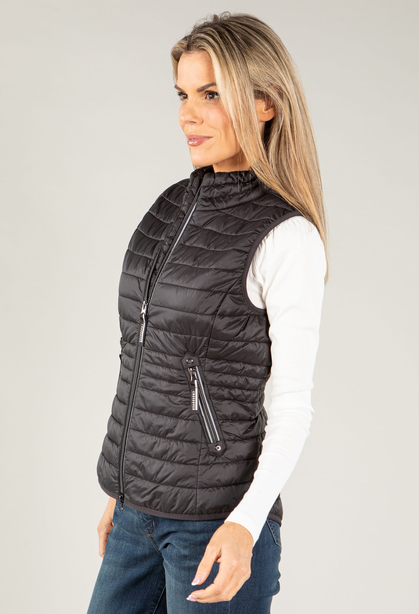 Quilted Gilet with Stand Up Collar